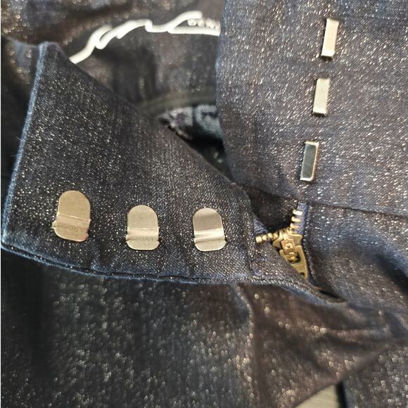 INC International Concepts Black Silver Shimmer Regular Fit Wide Leg Pants 6 NWT - Picture 3 of 7